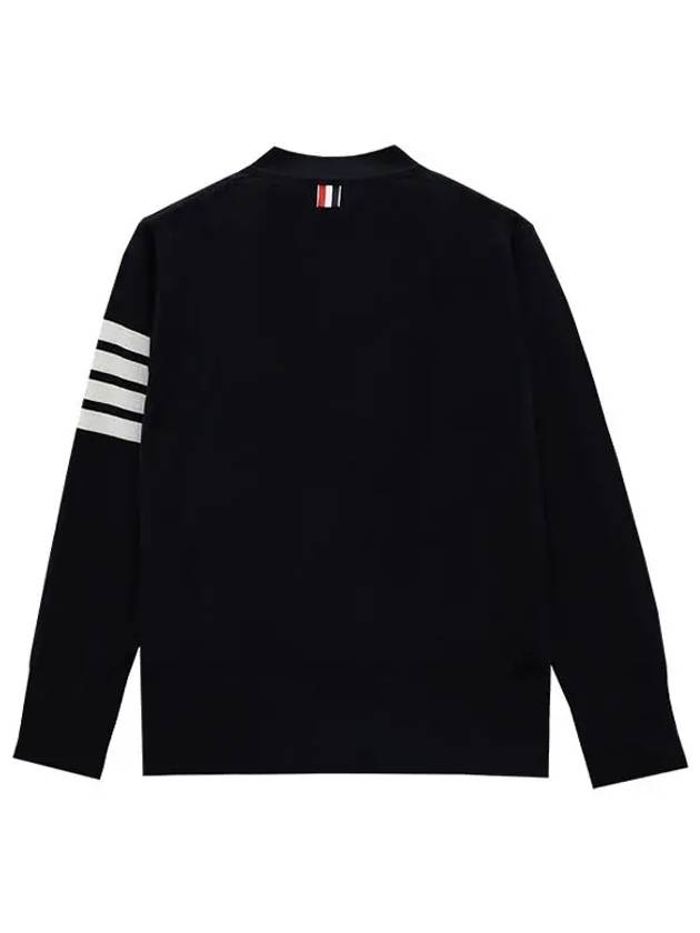 Men's Sustainable Classic Diagonal Wool Cardigan Navy - THOM BROWNE - BALAAN 6