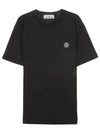 Logo Patch Short Sleeves T-Shirt Black - STONE ISLAND - BALAAN 2