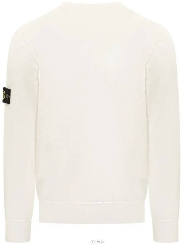 Crewneck Soft Cotton Knit Top White - STONE ISLAND - BALAAN 3