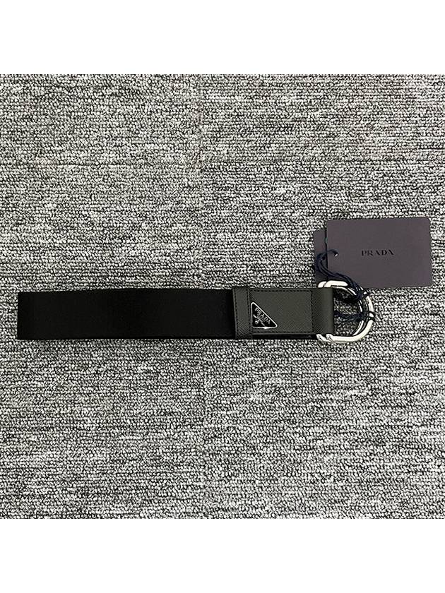 Triangle Logo D-Ring Nylon Belt Black - PRADA - BALAAN 6