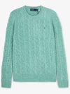 Embroidered Logo Pony Cable Knit Top Mint - POLO RALPH LAUREN - BALAAN 3