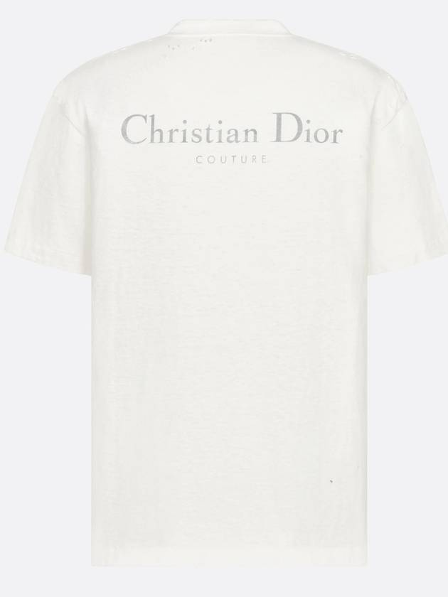 Couture Lettering Logo Short Sleeve T-Shirt White - DIOR - BALAAN 6