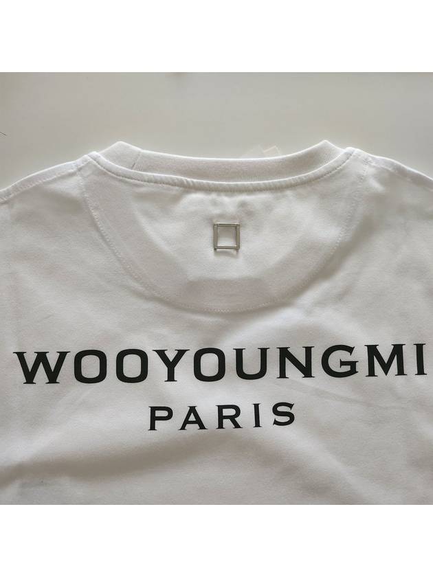 Men's Back Logo Cotton Short Sleeve T-Shirt White - WOOYOUNGMI - BALAAN 4