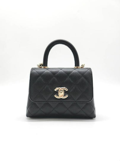 Coco handle micro black gold mini chain bag AP4244 - CHANEL - BALAAN 2