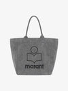 Yenky Logo Washed Cotton Tote Bag Grey - ISABEL MARANT - BALAAN 2