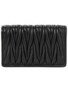 Matelasse Nappa Leather Half Wallet Black - MIU MIU - BALAAN 3