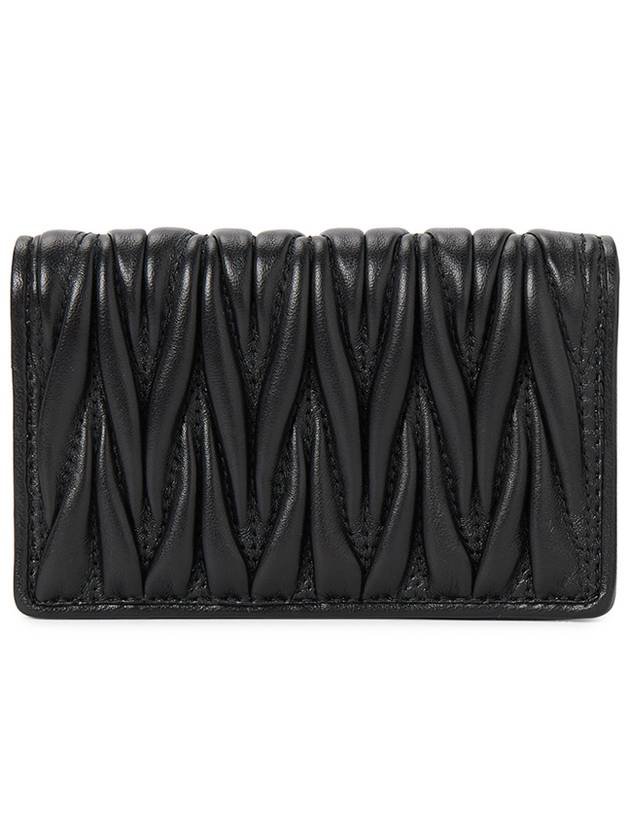 Matelasse Nappa Leather Half Wallet Black - MIU MIU - BALAAN 3