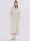 Shirring Hooded Long Dress Oatmeal - METAPHER - BALAAN 4