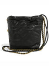 22 Mini Chain Bag Shiny Calfskin All Black AS3980 - CHANEL - BALAAN 5