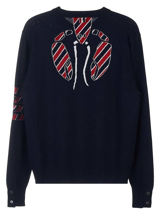 4 Bar Lobster Intarsia Wool Sweatshirt Navy - THOM BROWNE - BALAAN 4