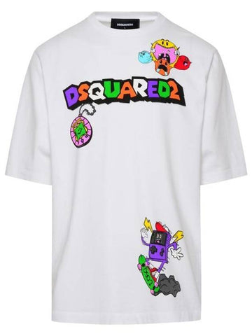 Logo Print Short Sleeve T-Shirt White - DSQUARED2 - BALAAN 1