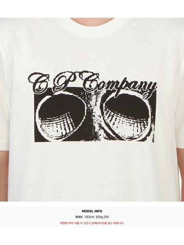 Print Cotton Short Sleeve T-Shirt White - CP COMPANY - BALAAN 9