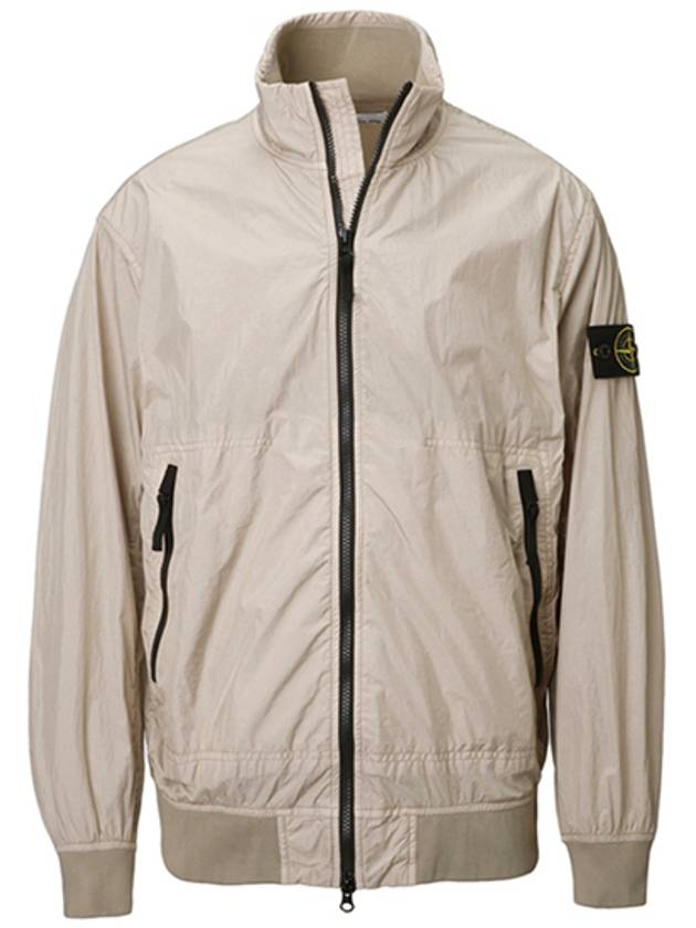 Garment Dyed Crinkle Reps Nylon Zip-up Jacket Beige - STONE ISLAND - BALAAN 2