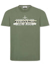 Band Multi Logo Short Sleeve T-Shirt Green - STONE ISLAND - BALAAN 1