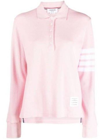 Classic Pique 4-Bar Polo Shirt Pink - THOM BROWNE - BALAAN 1