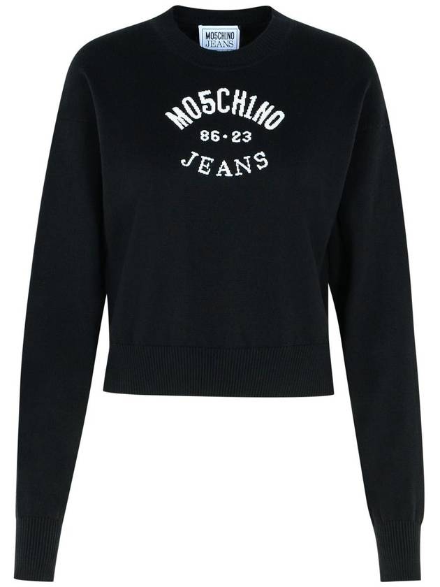 Moschino Jeans Black Cotton Sweater - MOSCHINO - BALAAN 1