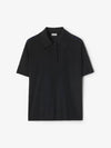 Knitted Wool Short Sleeve Polo Shirt Black - BURBERRY - BALAAN 2