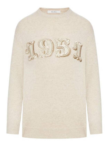 Plata crew neck knit top beige - MAX MARA - BALAAN 1