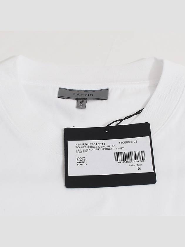18SS L embroidery pocket round t-shirt white RMJE0015P18 00 - LANVIN - BALAAN 5