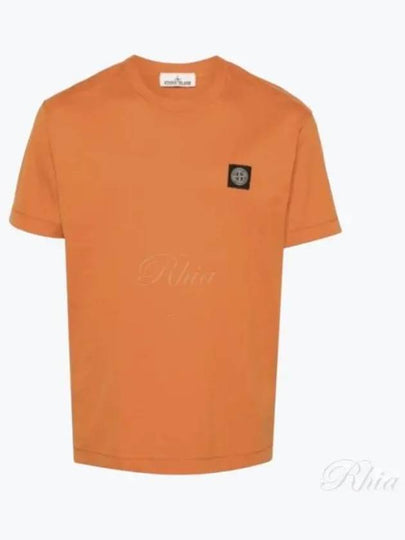 Logo Patch Short Sleeves T-Shirt Orange - STONE ISLAND - BALAAN 2