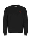 Small Heart Logo Sweatshirt Black - AMI - BALAAN 2