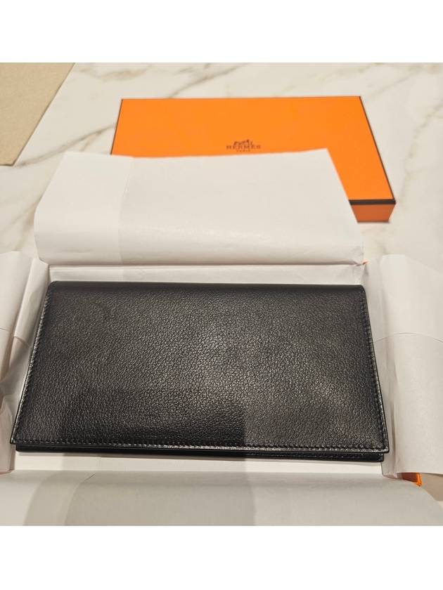 Long Wallet Men's Wallet Citizen Twill Long Combine Black Caban Evergrain Leather H085250CKAD - HERMES - BALAAN 5