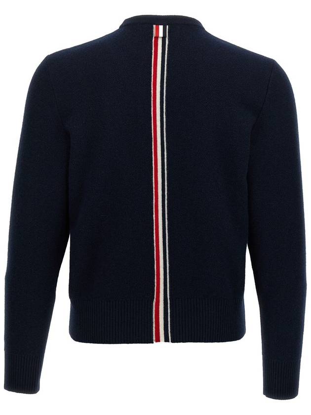 Arm Band Merino Wool Pique Knit Top Navy - THOM BROWNE - BALAAN 3