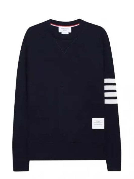 Diagonal striped waffle wool cashmere knit women - THOM BROWNE - BALAAN 1