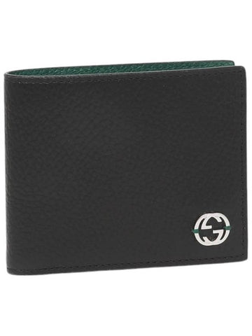 Men s Outlet GG Interlocking Two Tone Half Wallet Black Green 610464CAO2N1080 - GUCCI - BALAAN 1