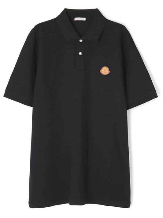 Logo Short Sleeve Polo Shirt Black - MONCLER - BALAAN 2