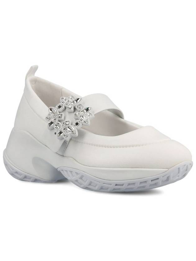 Viv' Run Strass Buckle Ballerina White - ROGER VIVIER - BALAAN 3