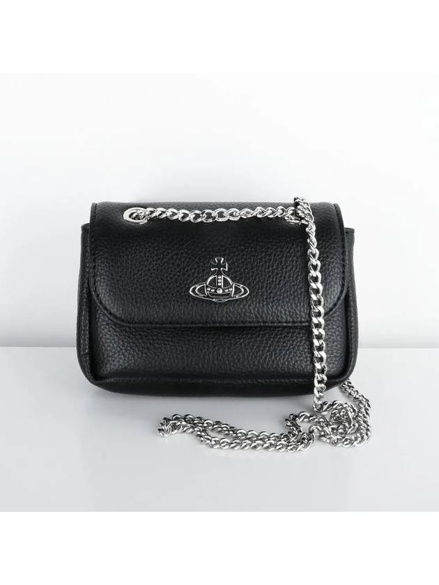 Small Re-Vegan Grain Chain Cross Bag Black - VIVIENNE WESTWOOD - BALAAN 3