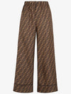 Twill Wide Pants Brown - FENDI - BALAAN 2