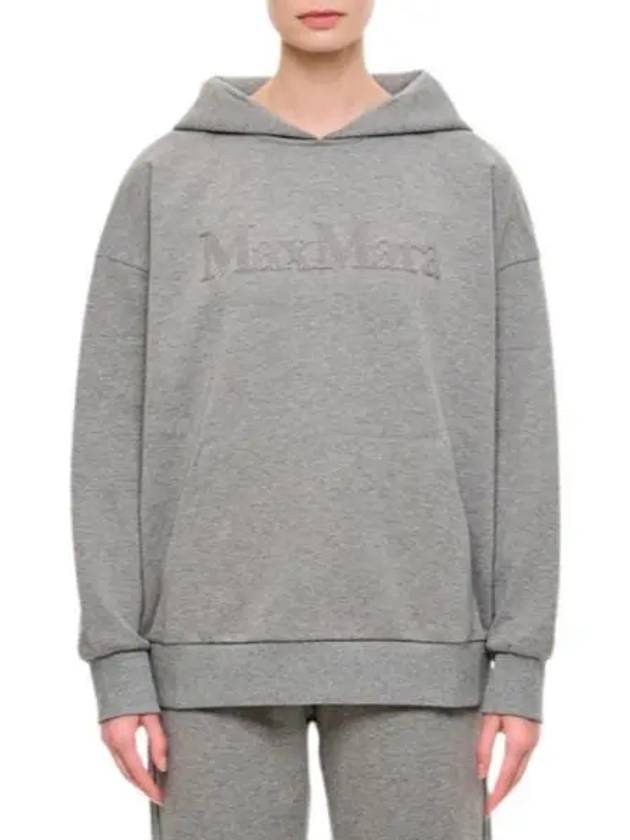 Sapore Embroidered Logo Hoodie Light Grey - MAX MARA - BALAAN 2