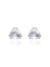 Matrix Trilliant Cut Stud Earrings White Silver - SWAROVSKI - BALAAN 2