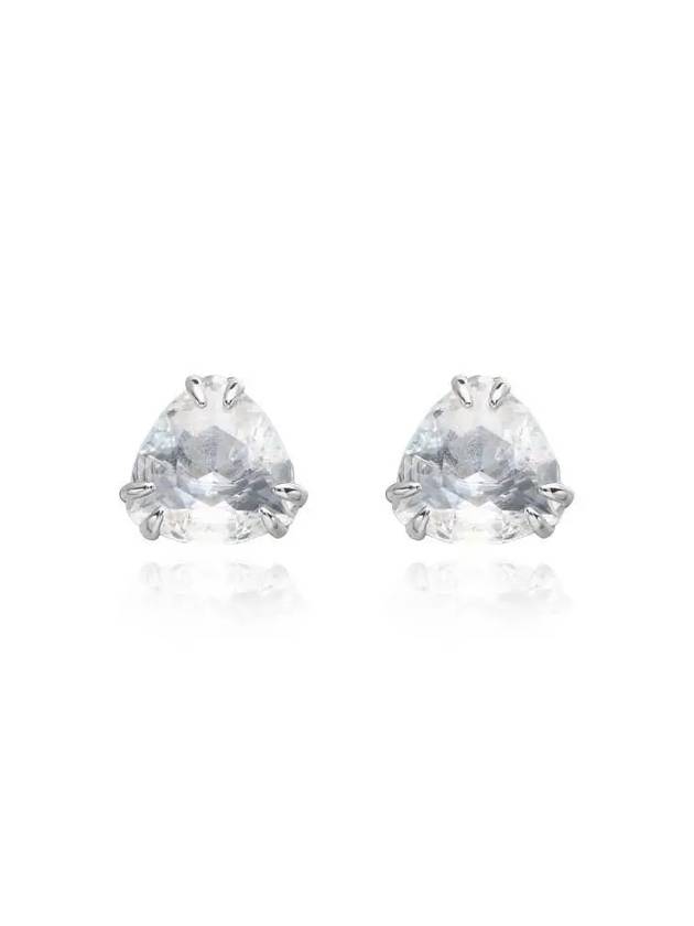 Matrix Trilliant Cut Stud Earrings White Silver - SWAROVSKI - BALAAN 2