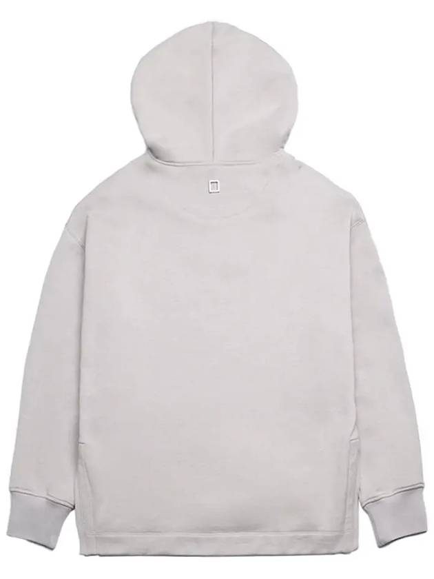 W Patch Half Zip-Up Cotton Hoodie Beige - WOOYOUNGMI - BALAAN 3