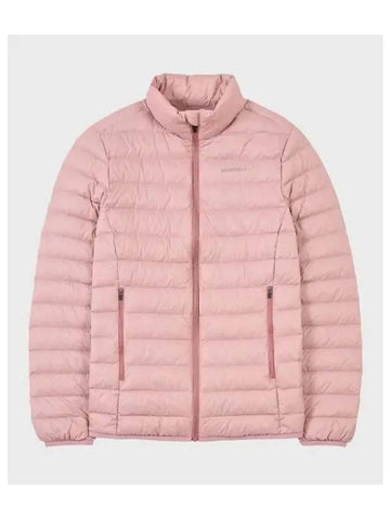 WOMEN Quilted high neck basic lightweight down jacket DARK PINK - MERRELL - BALAAN 1