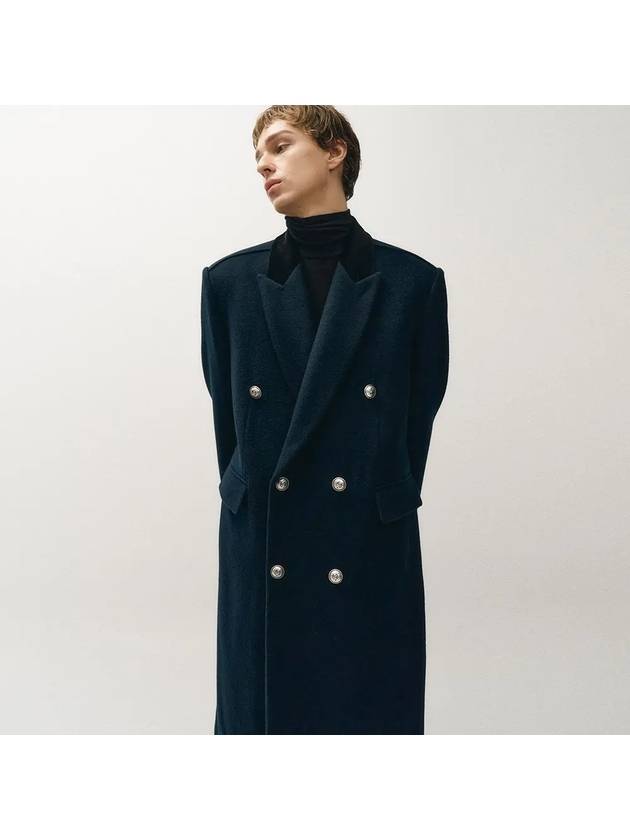 Cashmere Chesterfield Officer Coat Midnight Blue - NOIRER - BALAAN 1