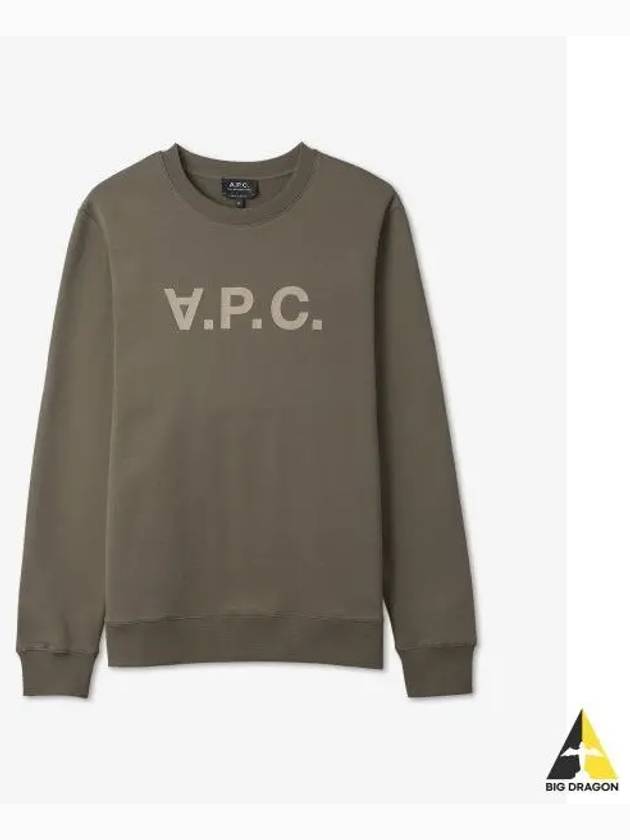 Men's VPC Color Logo Crew Neck Sweatshirt Khaki - A.P.C. - BALAAN 2