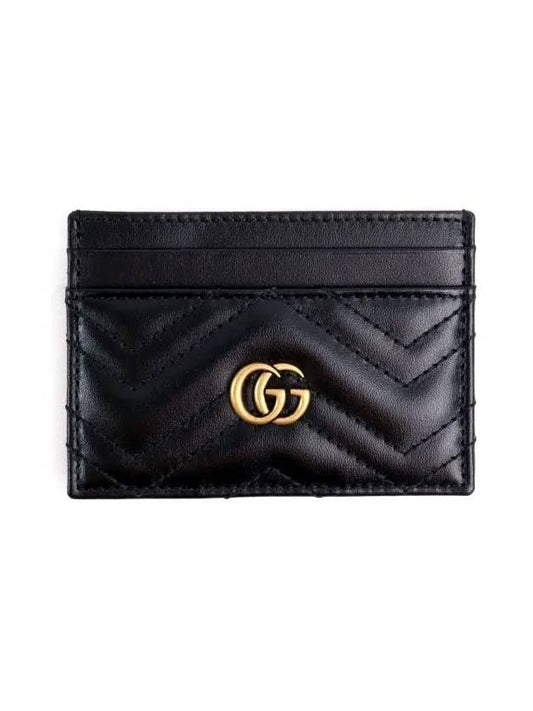 GG Marmont Matelasse 2 Tier Card Wallet Black - GUCCI - BALAAN 2