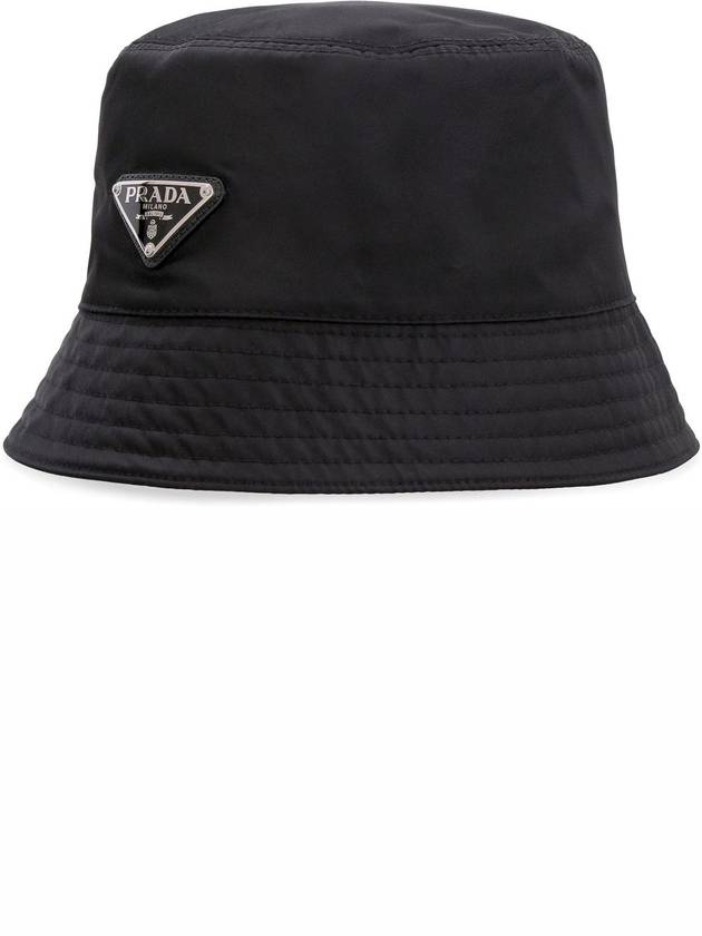 Re-Nylon Triangle Logo Bucket Hat Black - PRADA - BALAAN 5