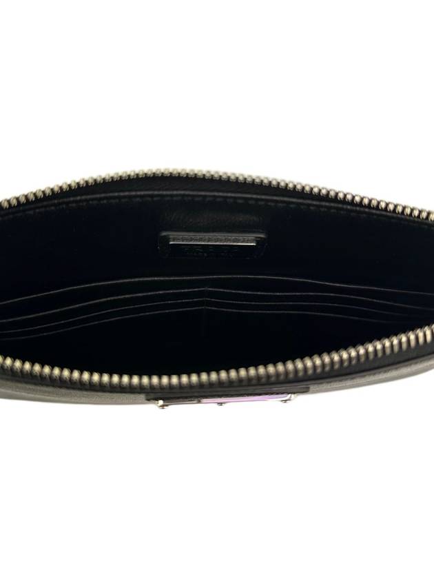 Saffiano Leather Clutch Bag Black - PRADA - BALAAN 8