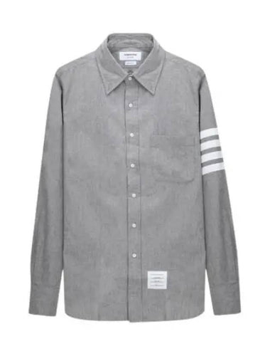 Diagonal striped straight fit chambray shirt - THOM BROWNE - BALAAN 1