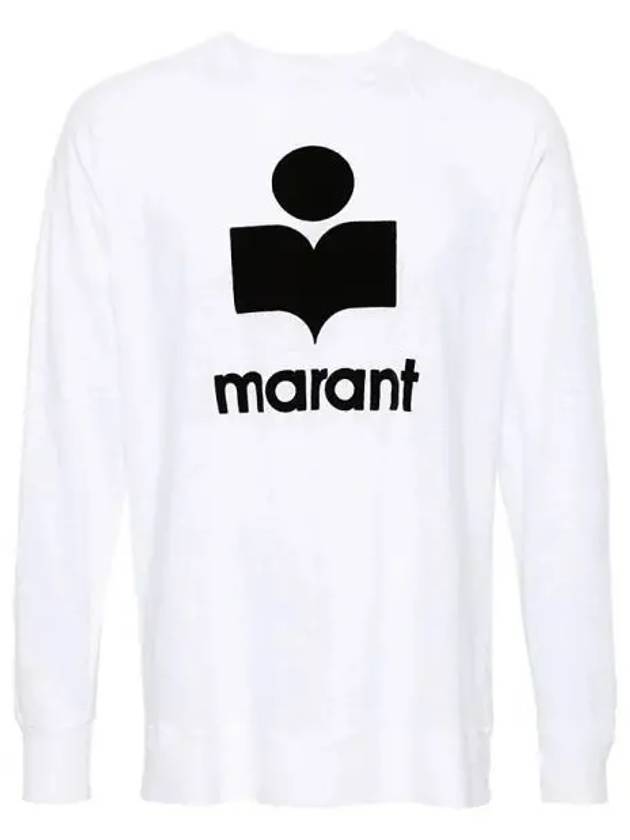 Kieffer Logo Print Linen Long Sleeve T-Shirt White - ISABEL MARANT - BALAAN 2