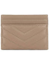 Cassandre Matelasse Lambskin Card Wallet Dusty Grey - SAINT LAURENT - BALAAN 3