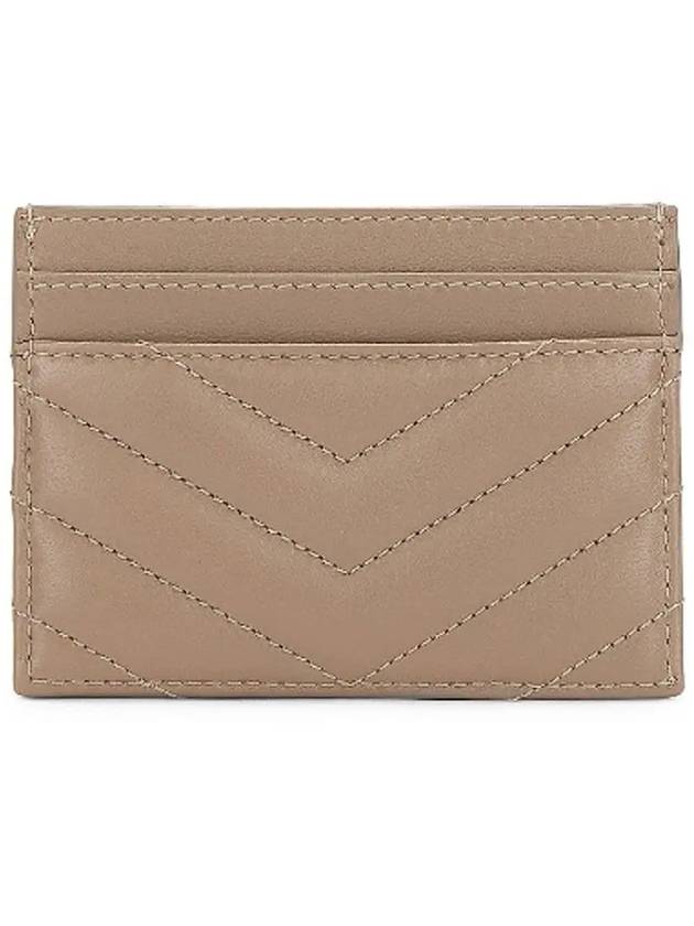 Cassandre Matelasse Lambskin Card Wallet Dusty Grey - SAINT LAURENT - BALAAN 3