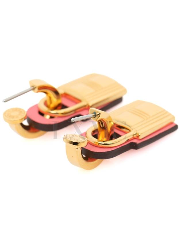 O Kelly Earrings Gold Pink H078851 - HERMES - BALAAN 6