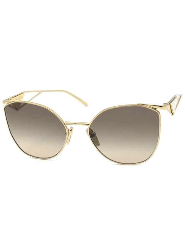 Eyewear Triangle Logo Symbol Cat Eye Sunglasses Gold Brown - PRADA - BALAAN 2