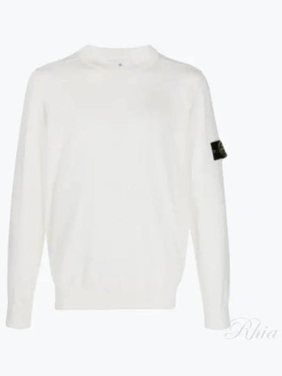 Crewneck Soft Cotton Knit Top White - STONE ISLAND - BALAAN 2